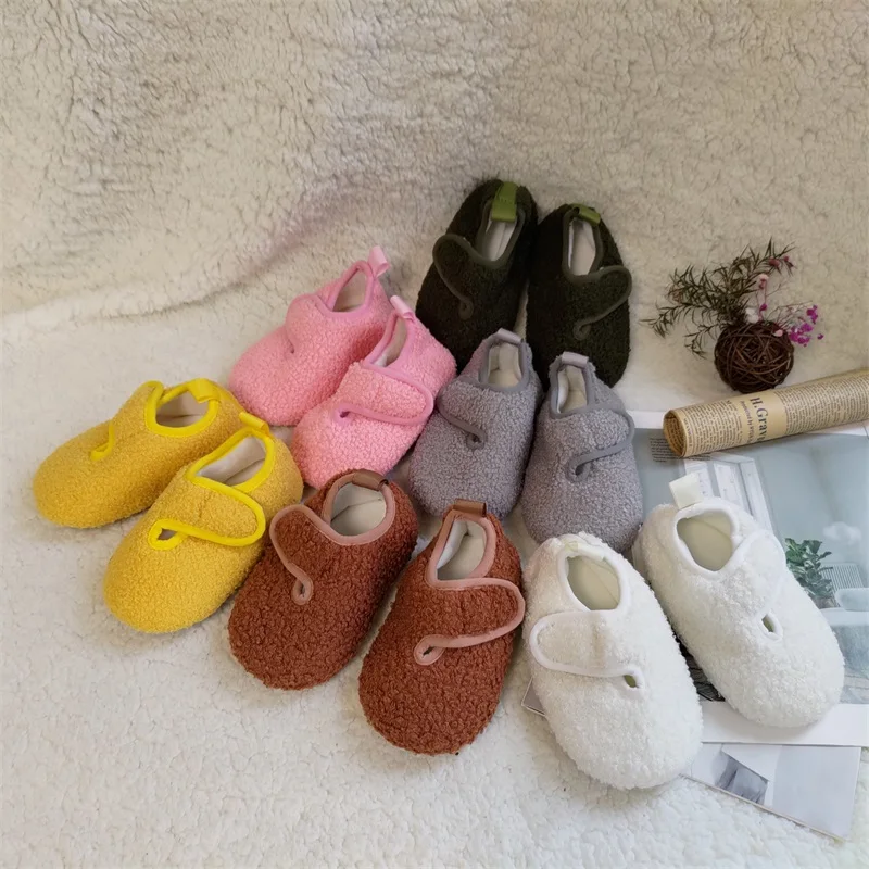 Winter children soft soles boys and girls indoor home non-slip warm comfortable cotton slippers