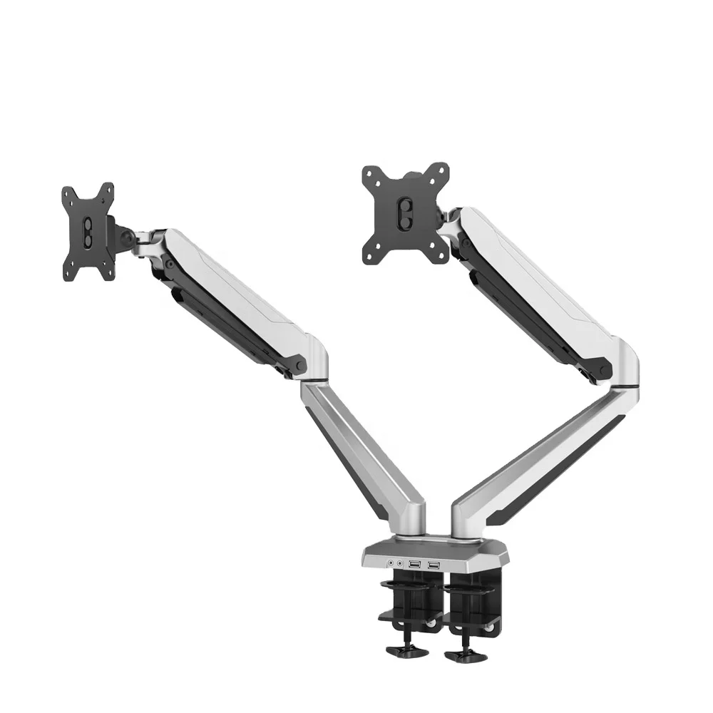 
 Ameely двойной USB монитор с газовой пружиной Алюминиевый Сплав стол sway двойной монитор  