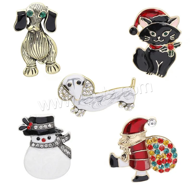 christmas design zinc alloy christmas brooch rhinestone fashion jewelry christmas brooch