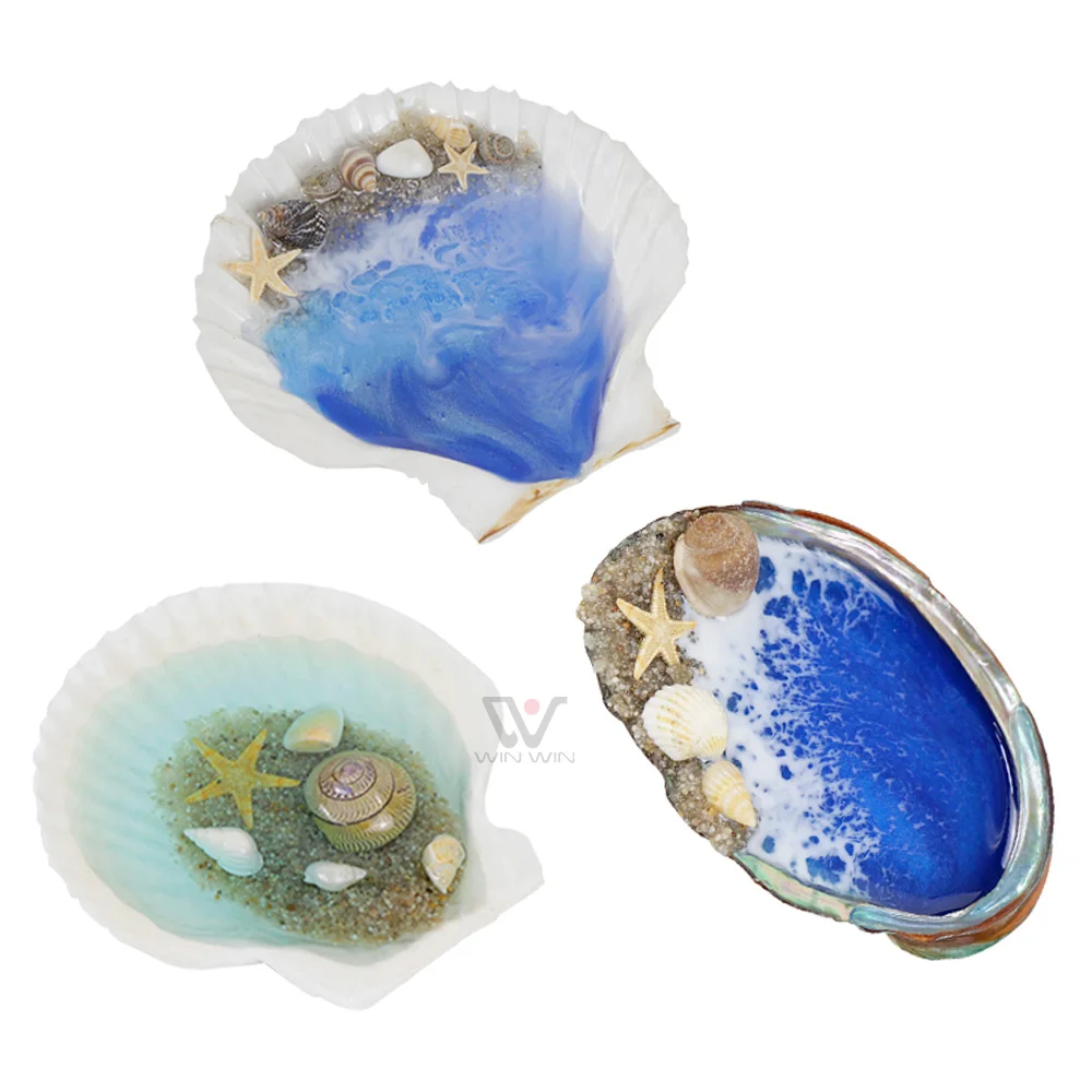 Sea Design Business Gift Resin Wave Handmade Shell Gift Abalone  Flower Material Shell Handicrafts
