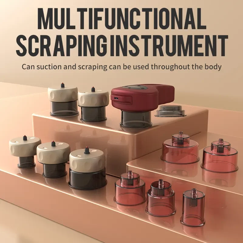 12 Gear Smart Electric Vacuum Cupping Massager with Red Light Therapy Gus sha Massage Device