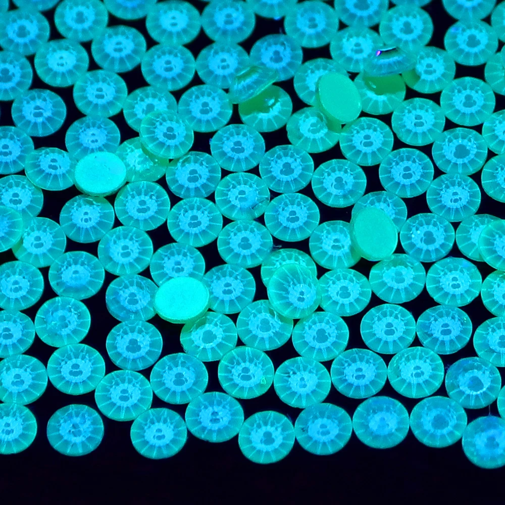 2024 New Colors Neon Glow In The Dark Bling Bling Macaron Non Hotfix Flat Back Rhinestones Glass Bulk Glass Crystal
