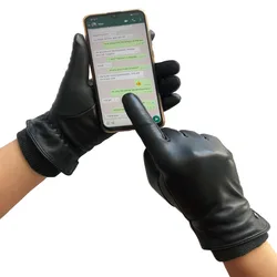 BSCI Manufacturer Custom Touch Screen Sheepskin Men Best Leather Gloves For Winter