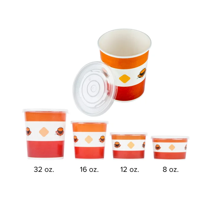 FULING Wholesale customized good quality disposable coffee carton cup noodle food packaging plain soup bowl paper