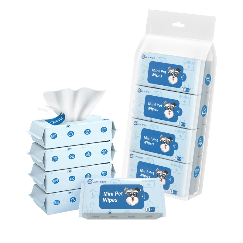 Hypoallergenic Pet Grooming Wipes Pet Eye Ear Wet Wipes Manufacturers Portable Mini Pet Wipes For Cats Dogs