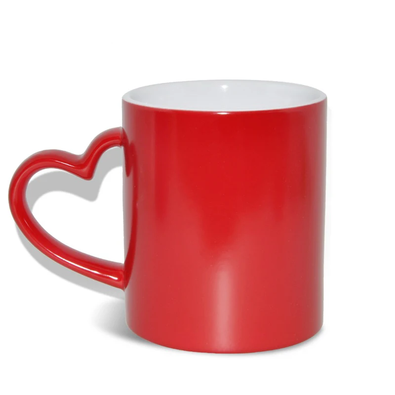 11oz Hearts Sublimation Coated Ceramic Magic Mugs At Low Price Wholesale