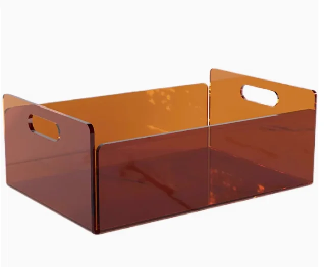 Modern Transparent Acrylic Serving Tray Rectangle Clear Decor Tray for Household Display Racks