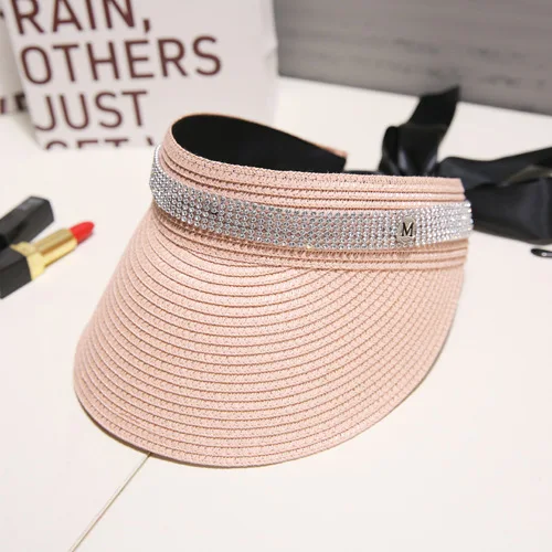 2022 New arrival summer beach visor cap Letter Big Brim Hat Travel Sun Hat Trend brand visor straw hats cap