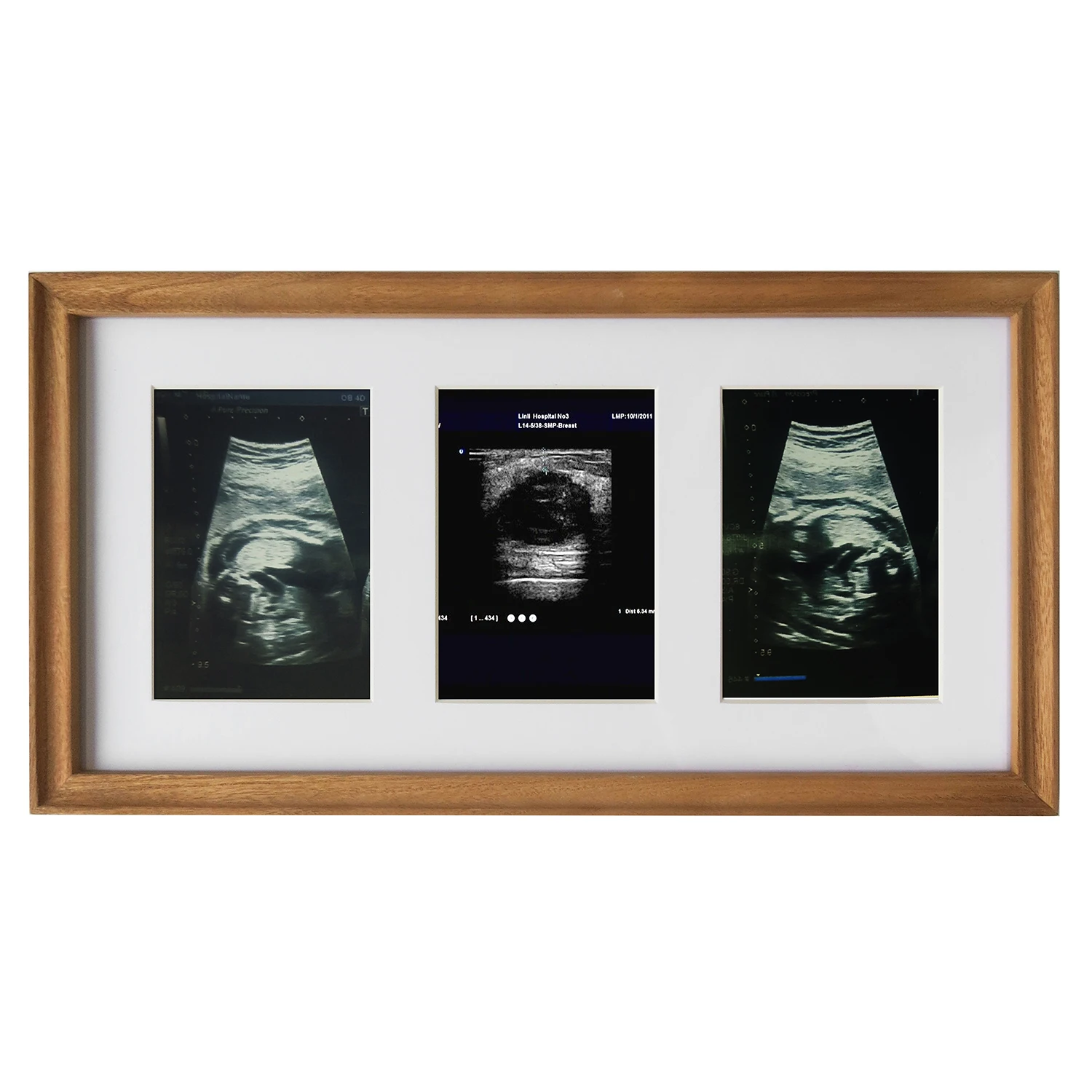 3 opening Rectangular Gallery frame Newborn Baby Handprint And Footprint Kit Wooden Baby Photo Collage Frame