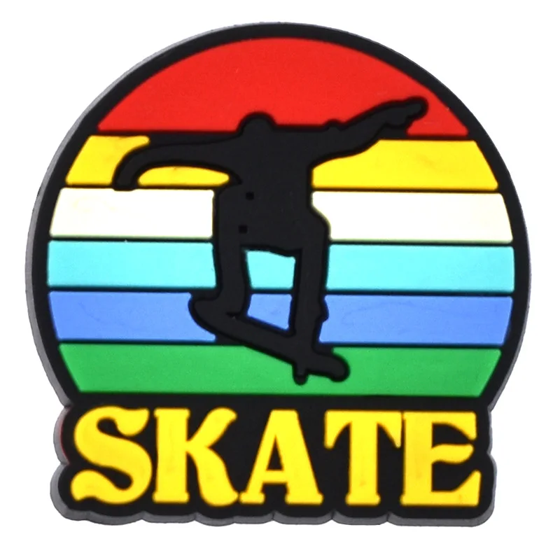 Factory Wholesale Sk8 Teenagers Boy Skateboarding Shoe Charm Cool Skate Croc Charms