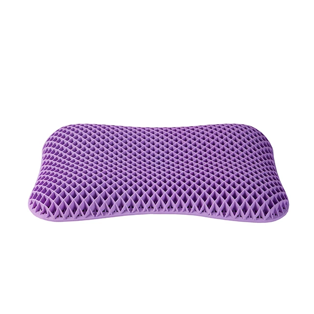 Pressure relief and contour-hugging support silicone silica gel grid pillow