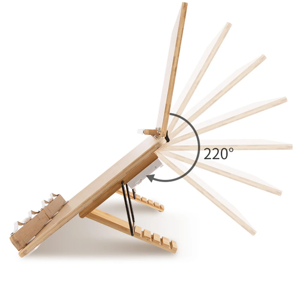 Adjustable Book Display Reading Stand Eco Friendly Foldable Bamboo Music Kitchen Customized Logo Item Time Pcs Material Origin