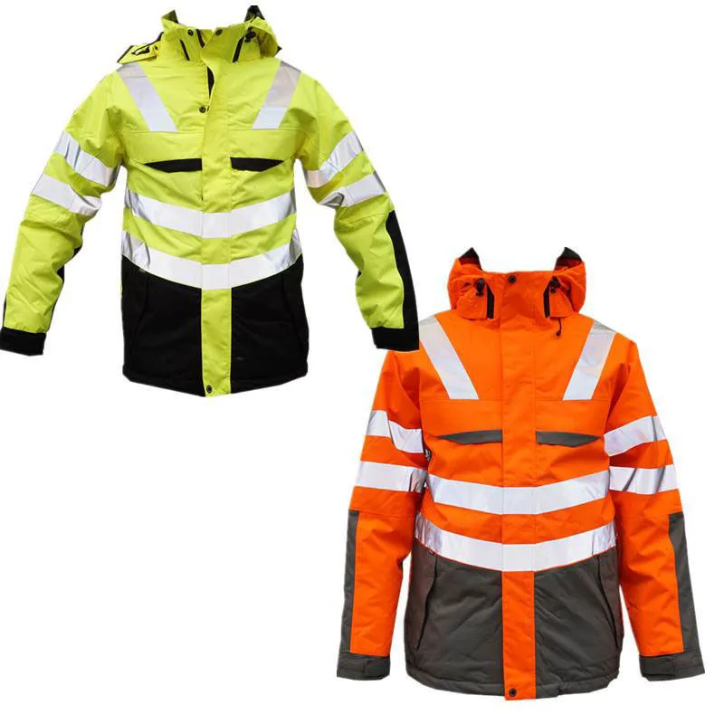 Custom Mens Winter Hi Vis Reflective Outerwear Safety Wear Workwear Jacket