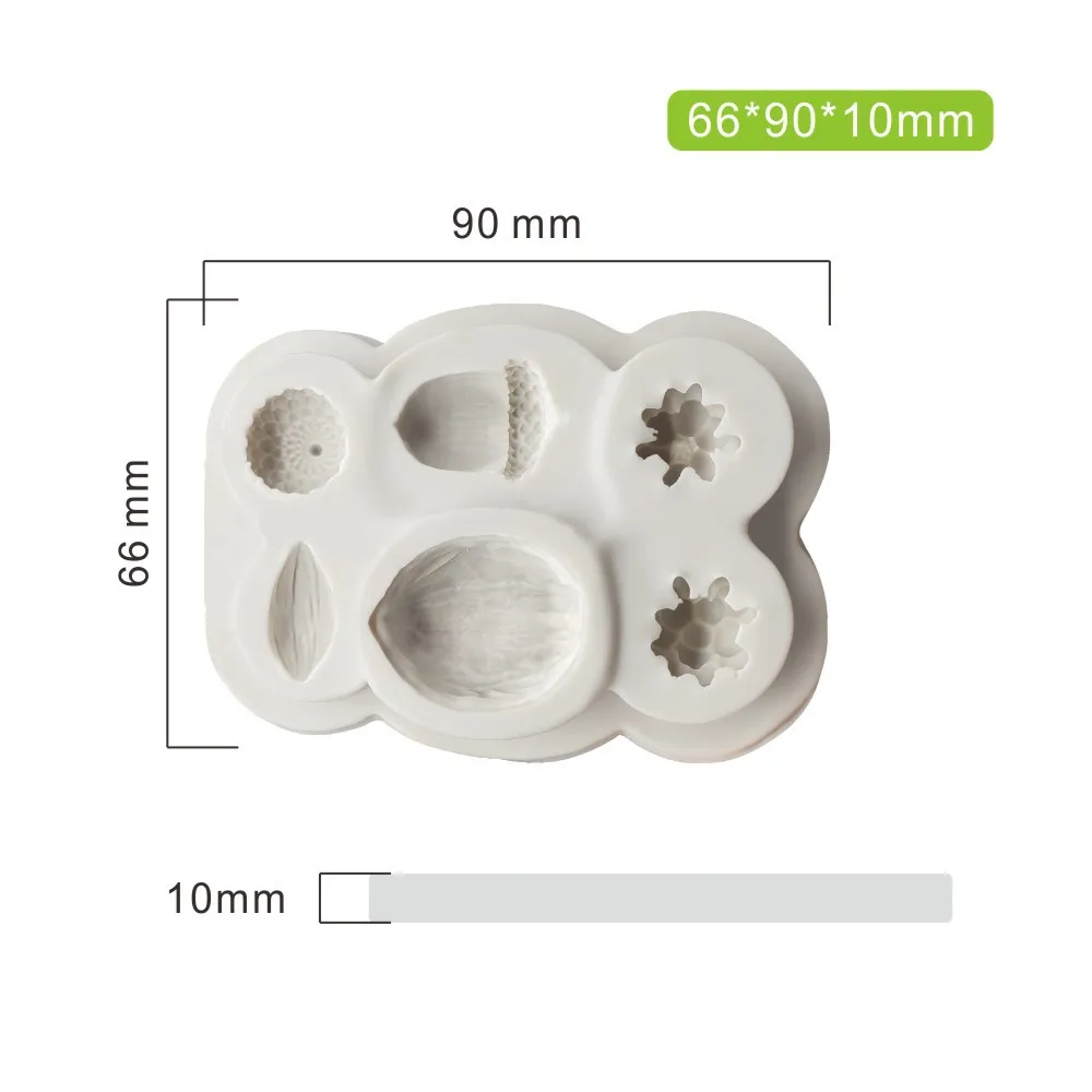 h45g 3D Walnut Hazelnut Pine Nut Silicone Mold Sugarcraft DIY Chocolate Baking Tools Cake Fondant tool Decoration