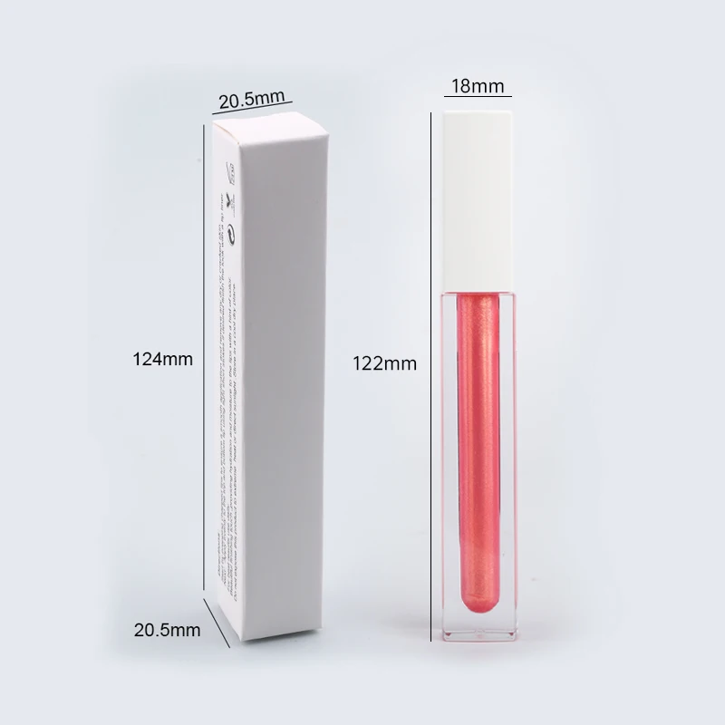 White long tube shinny plumping clear glossy lip gloss base essential oil