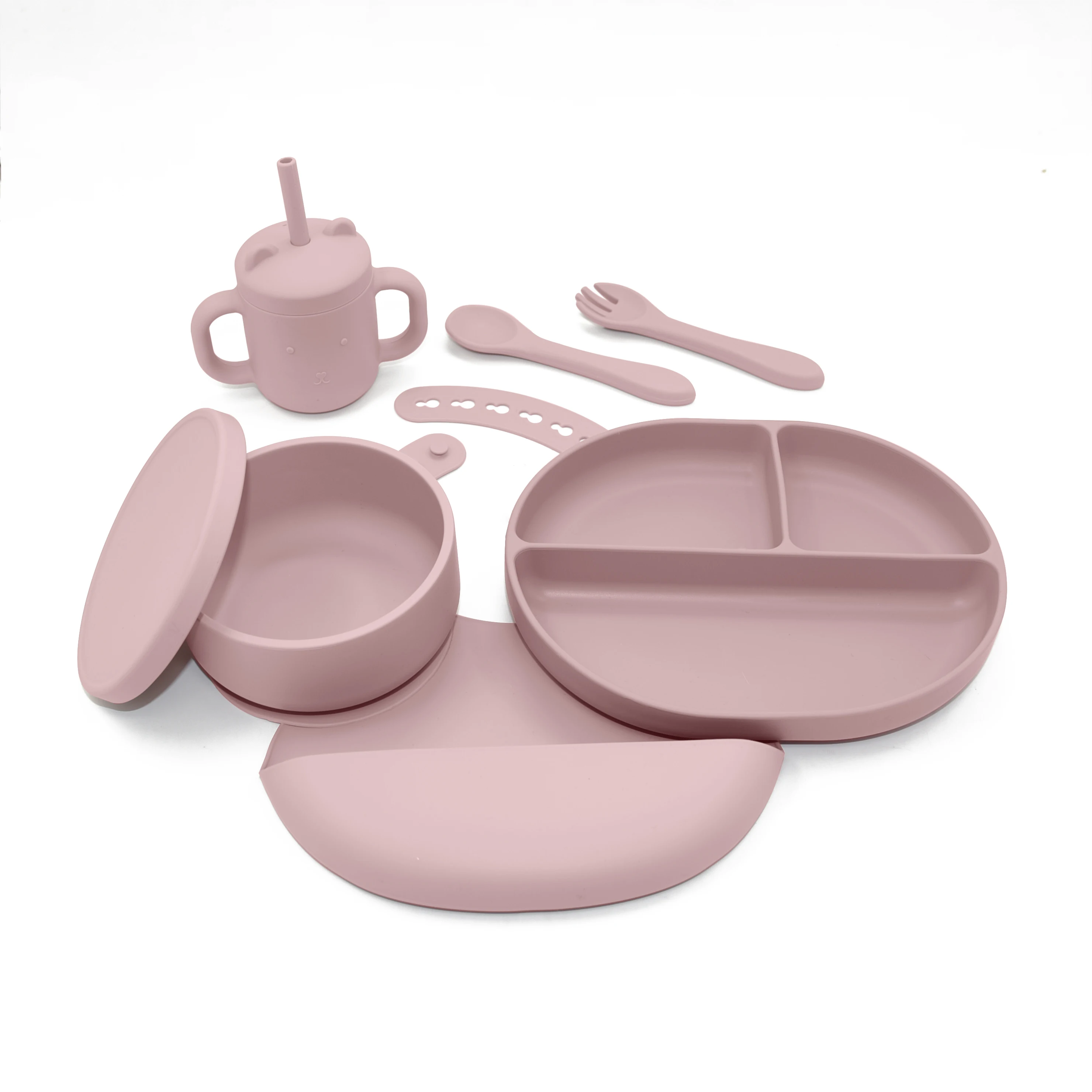 Silicone Baby Dinnerware Set Manufacturer Baby Weaning Set Suction Plate Baby Feeding Bowl And Spoon Set