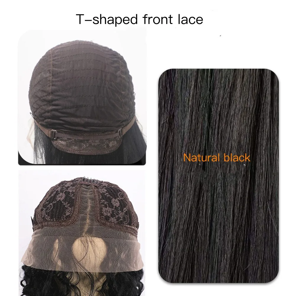 New head band African black small curly long hair oblique differentiation fiber set wig