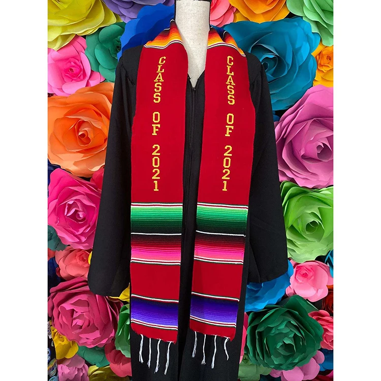 2023 High Quality Adult Kente Cloth Design University Honor Stole Gown College Graduation Sash Custom