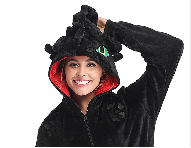 Домашняя пижама с изображением дракона мастера мультяшных животных утолщенная Пижама для лица мужчин и женщин милая Беззубая домашняя одежда мальчиков ночная фурия