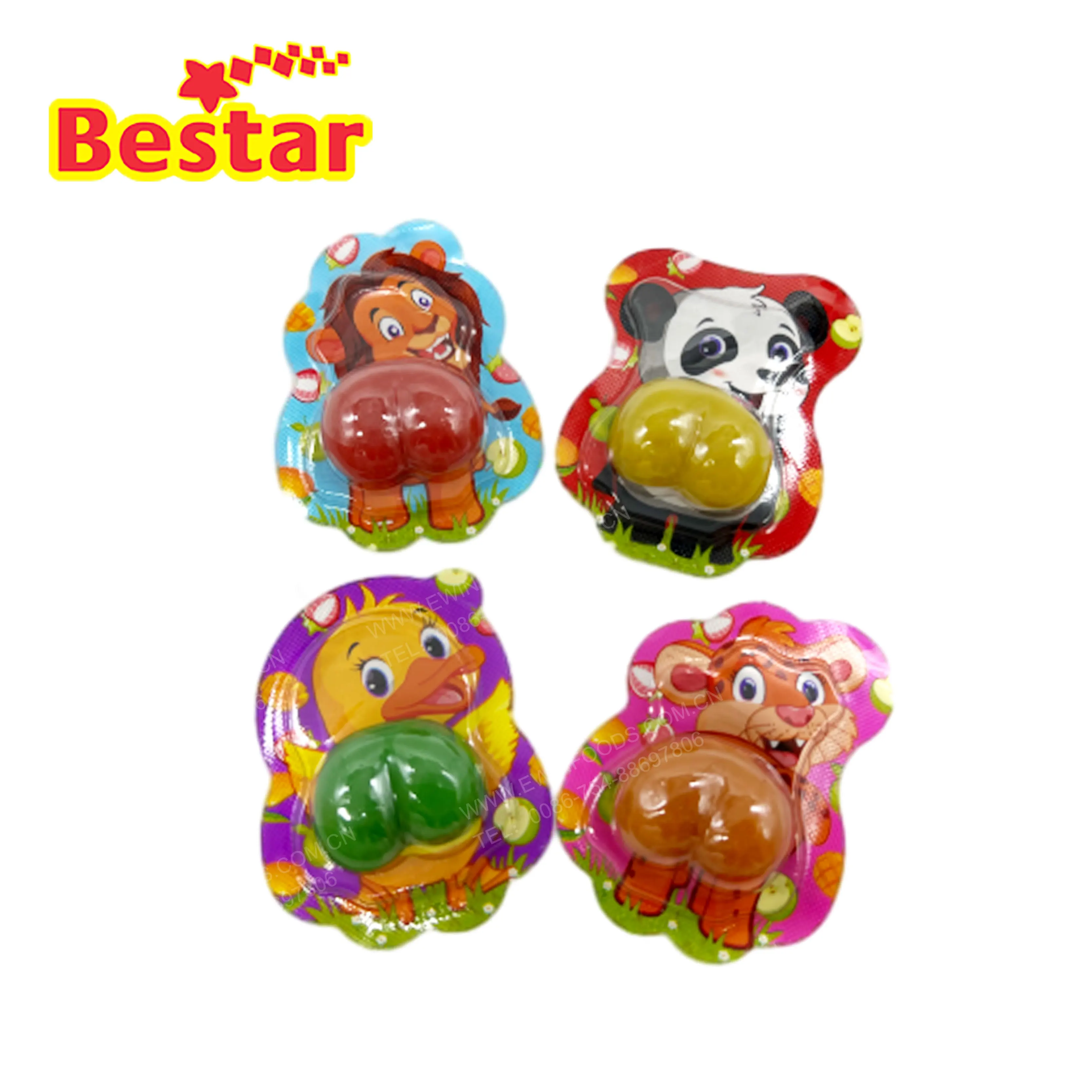 OEM Candy manufacturers 4D dinosaur gummy candy healthy gelatin cartoon dinosaur jelly  jam filling gummy candy toys for kids