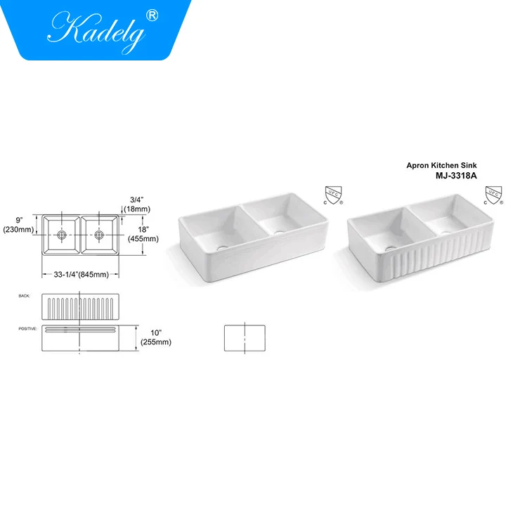 Hot Sale American Style UPC Double Bowl Farmhouse Sink Granit