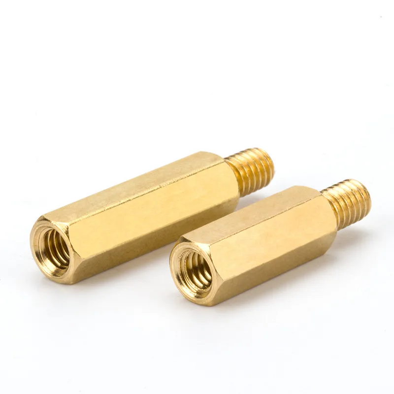 OEM ODM OBM Turned Parts Brass Hex Screws stud Made by CNC Lathe Machining