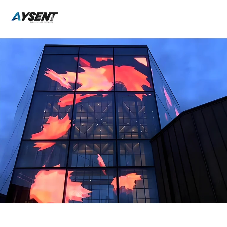 High definition LED intelligent photoelectric glass can play videos suitable for curtain walls and interior decoration