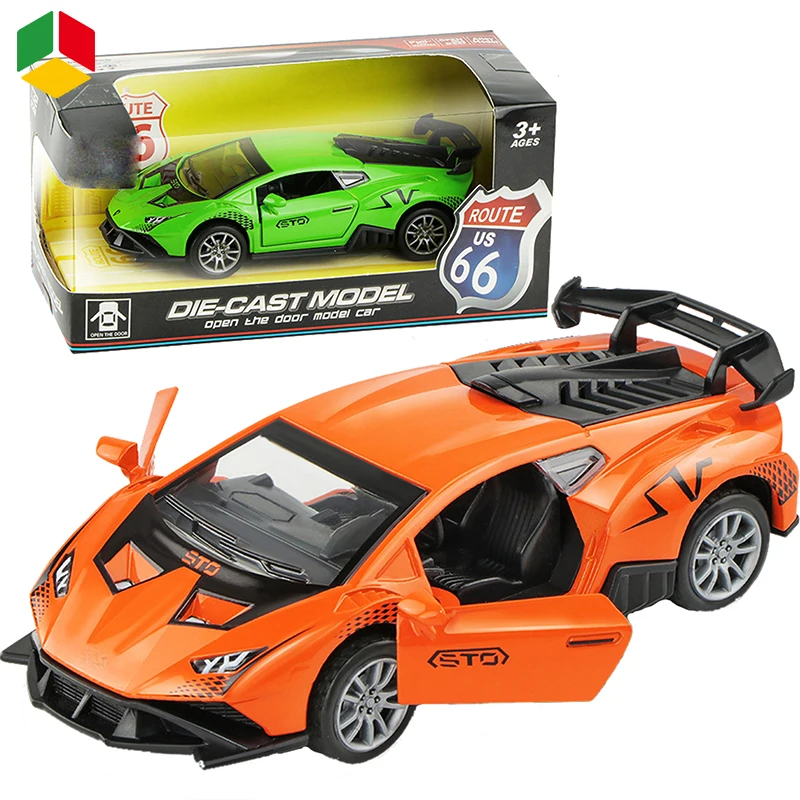 QS Wholesale 1 32 Car Scale Diecast Car Model Toys 3 Colors Simulation Pull Back Alloy Metal Vehicle Toys