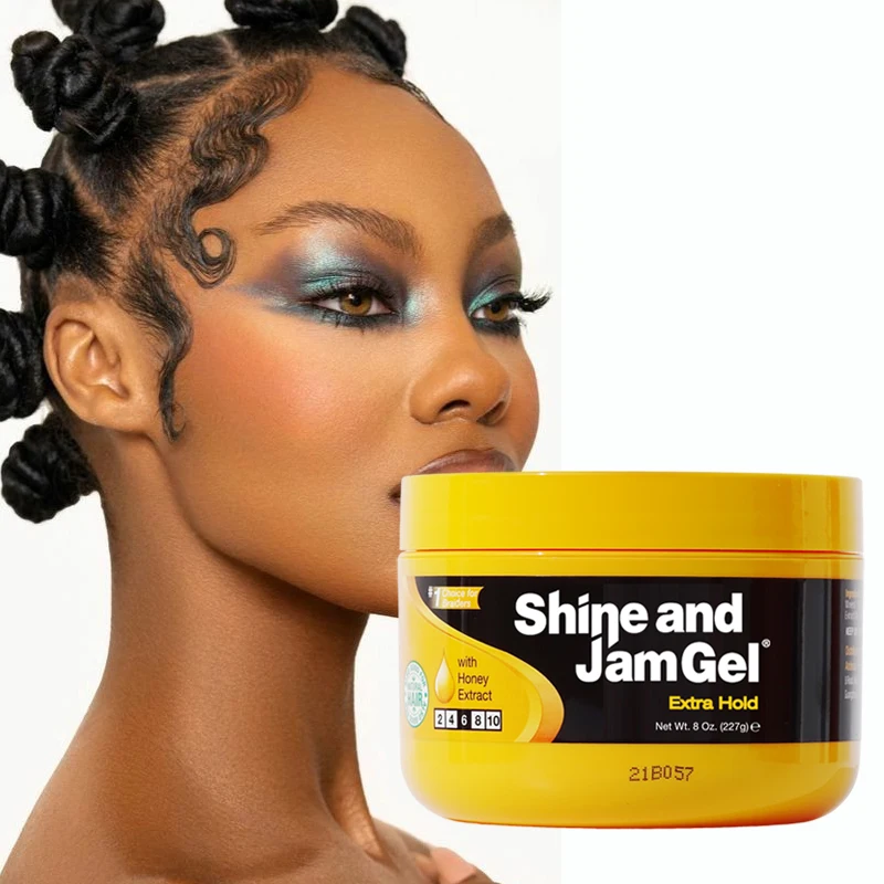 Oem Factory Supply Conditioning Gel 8oz Shine And Jam Hair Wax Gel Strong Hold Braid Edge Control Gel Hair Styling Wax