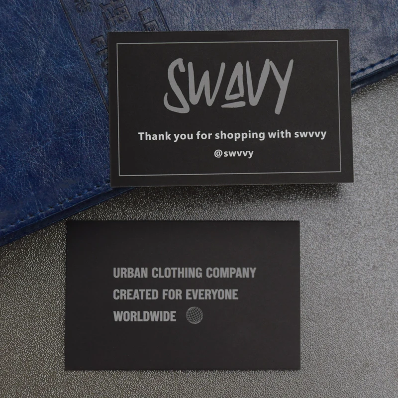 customized personalised logo black thank you card post cards for small business