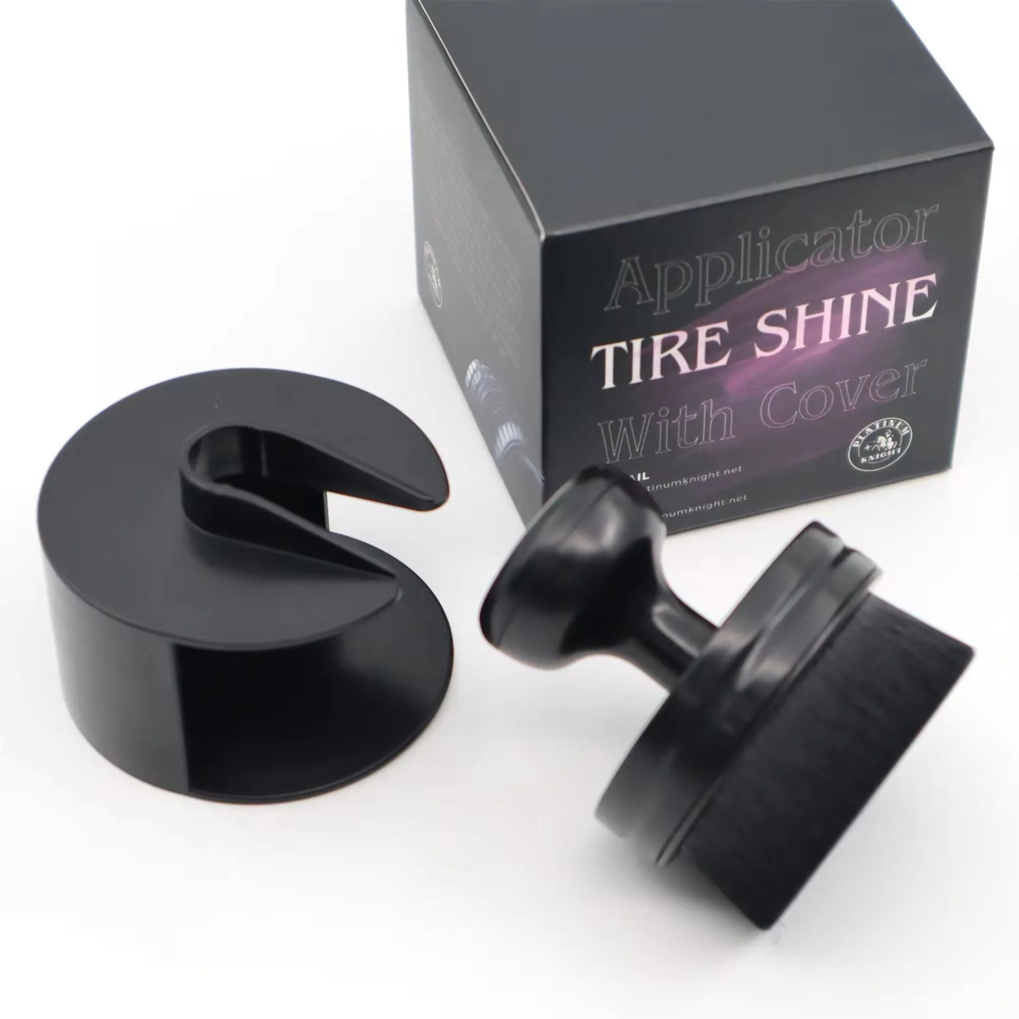 Tire Shine Brush Applicator Black Car Tire Dressing Brush with Stand Auto Wheel Cleaning Brush 1 Set