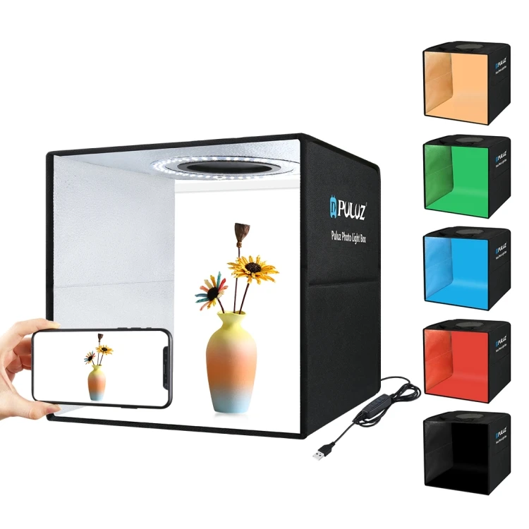 PULUZ 30cm portable lightbox with 6 Colors Backdrops photo studio 5500K shadowless photography Shooting Tent Box Kit