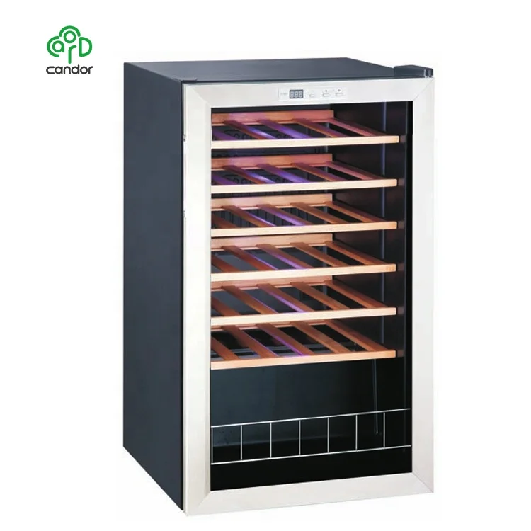 Candor supply stainless steel door and handle 35 bottles wine cellar compressor wine cooler one zone