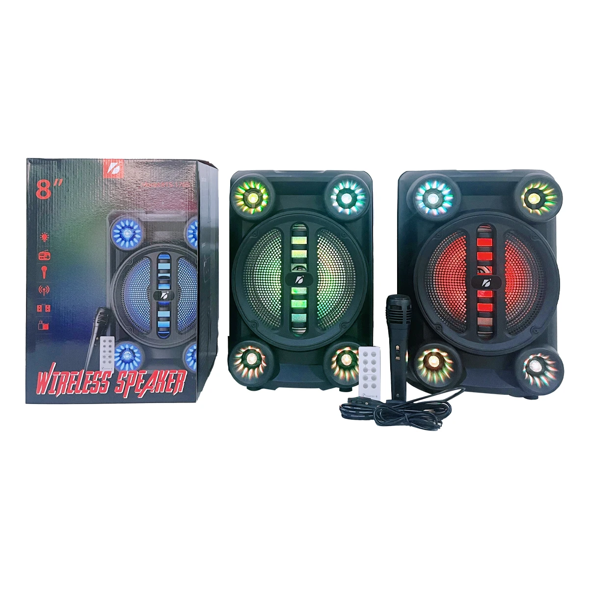 Portable Handle Rechargeable Vintage Lighters Home Theatre System Portable Subwoofer Stereo Speaker Karaoke Microphones