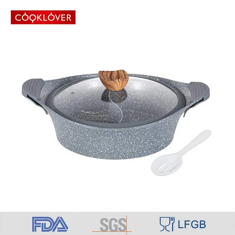  Литое Алюминиевое антипригарное керамическое покрытие cooklover 30 см Индукционное дно Shabu горячий
