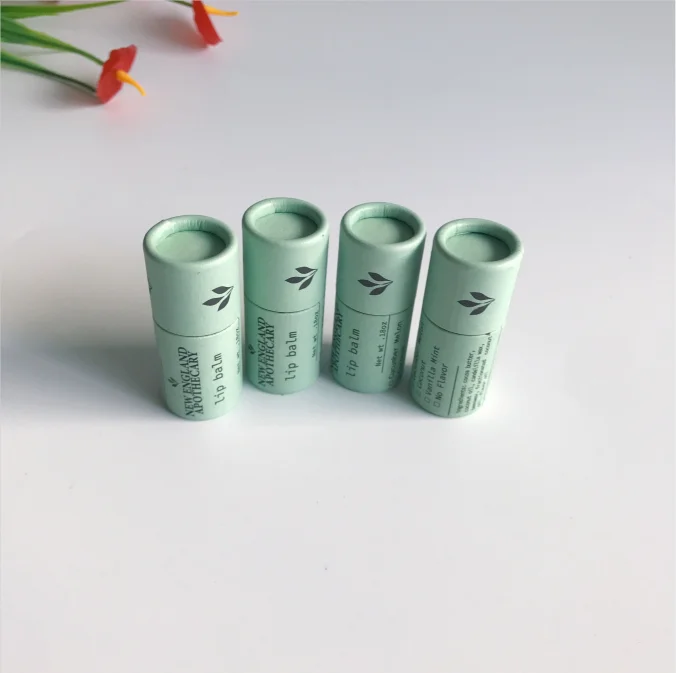 Eco-friendly  kraft Cardboard Mini Lip balm push up paper  tube 5g  deodorant  container oil-resistant
