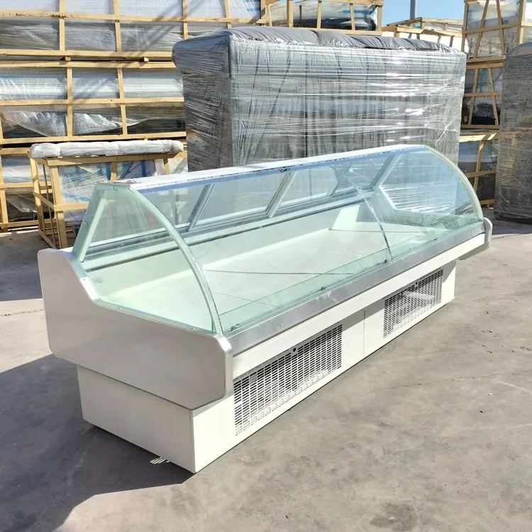 supermarket fresh meat refrigerator meat display showcase chiller chicken display freezer