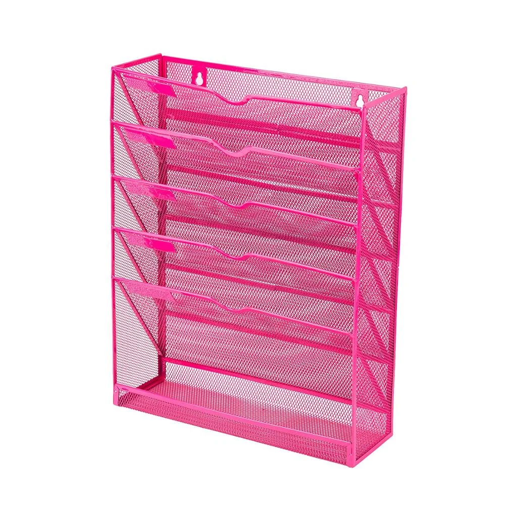 High Quality Metal Mesh Wall File Holder Chinese Factory Best Price Wall Mount Magazine Rack Hanging Mail Organizer Office Use