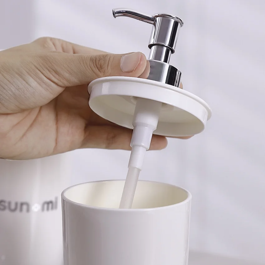 Роскошные аксессуары для ванной комнаты пластиковый Лосьон дезинфицирующее средство диспенсер бутылка белого мыла рук жидкий домашнего отеля