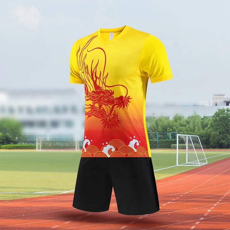 Custom Men Kids Soccer Jersey Set Quick Drying Breathable Men 2 Piece Training Football Uniform