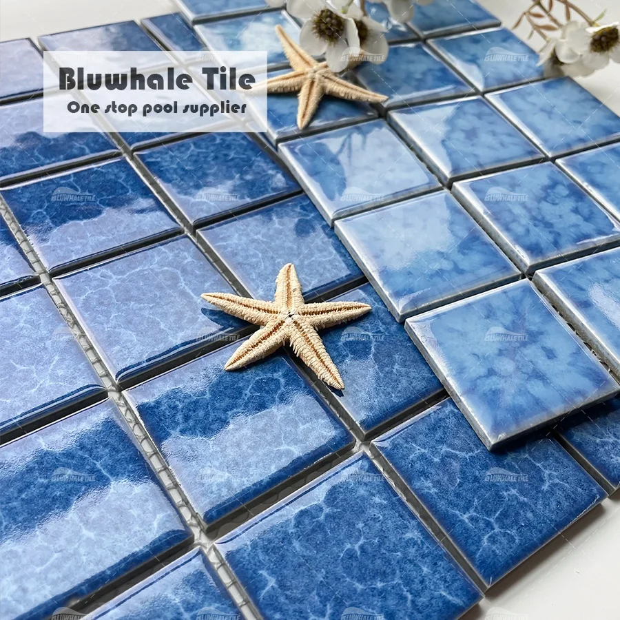 Квадратная керамическая мозаичная плитка bluкит из хрустальной глазури цены на кобальтовые синие мозаичные плитки для бассейна мозаика