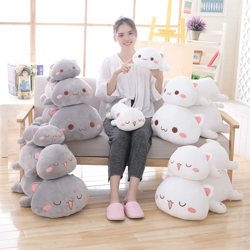 Cute lying kitty doll Amazon plush toy cartoon cat stuffed animal soft body throw pillow