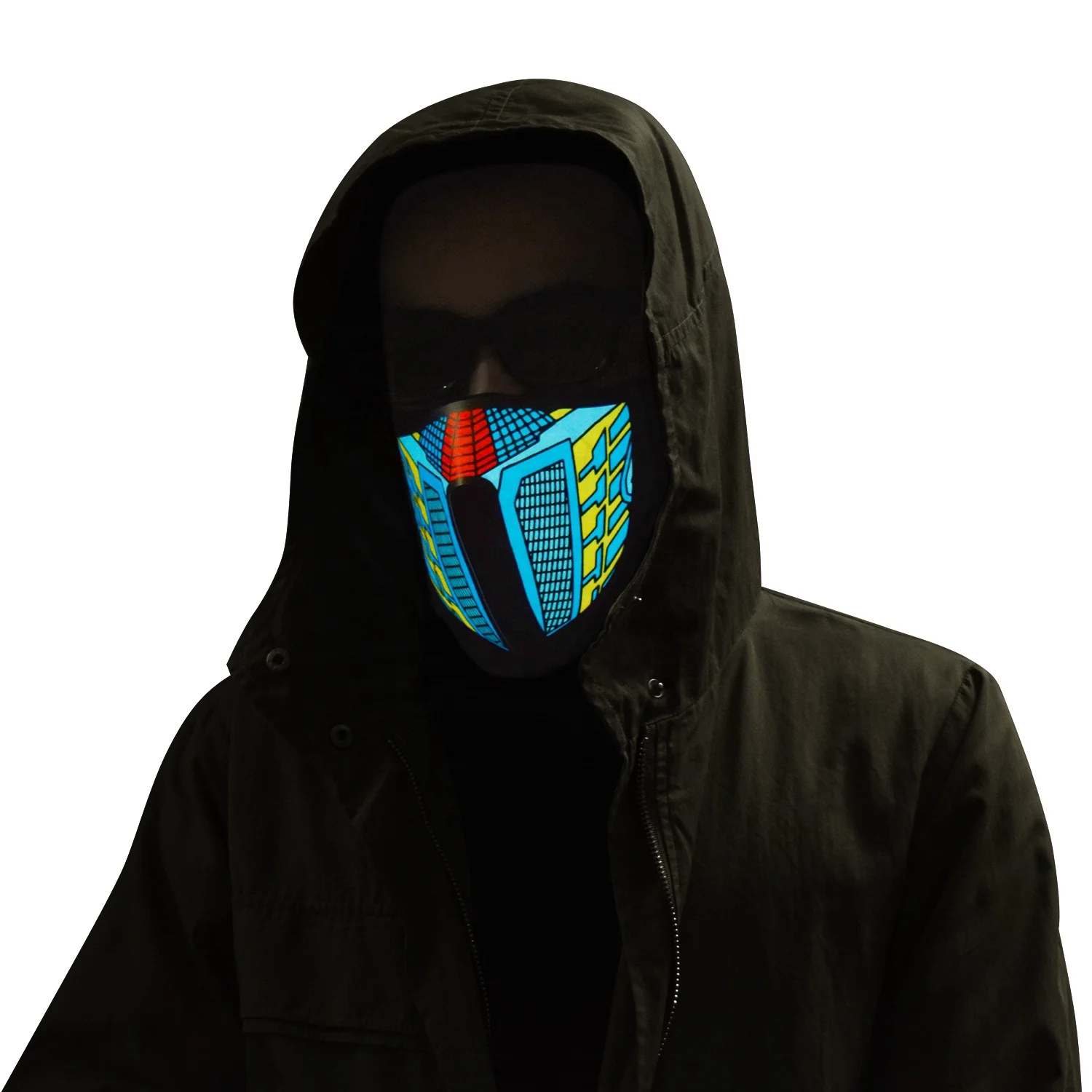 Led Half Cosplay Panel Party Masks Halloween Lighting Mask Butterfly Accessories El Panel Masks