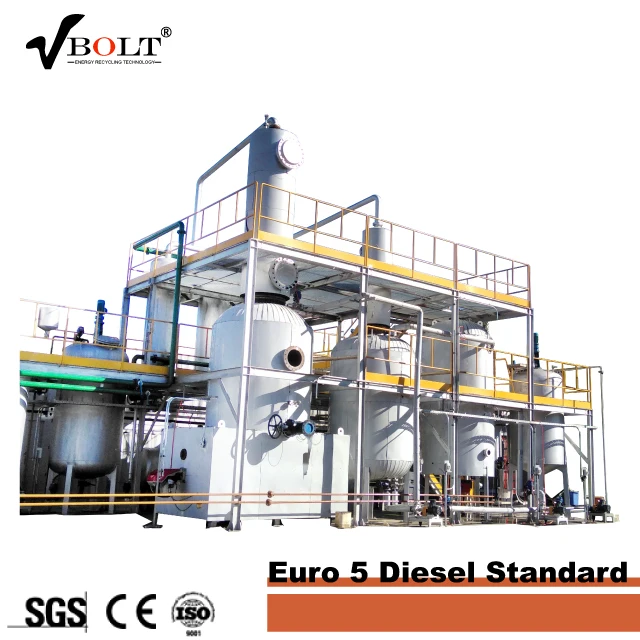 Highest Euro 5 standard Black oil to base oil distillation machine Waste motor used oil refinery plant
