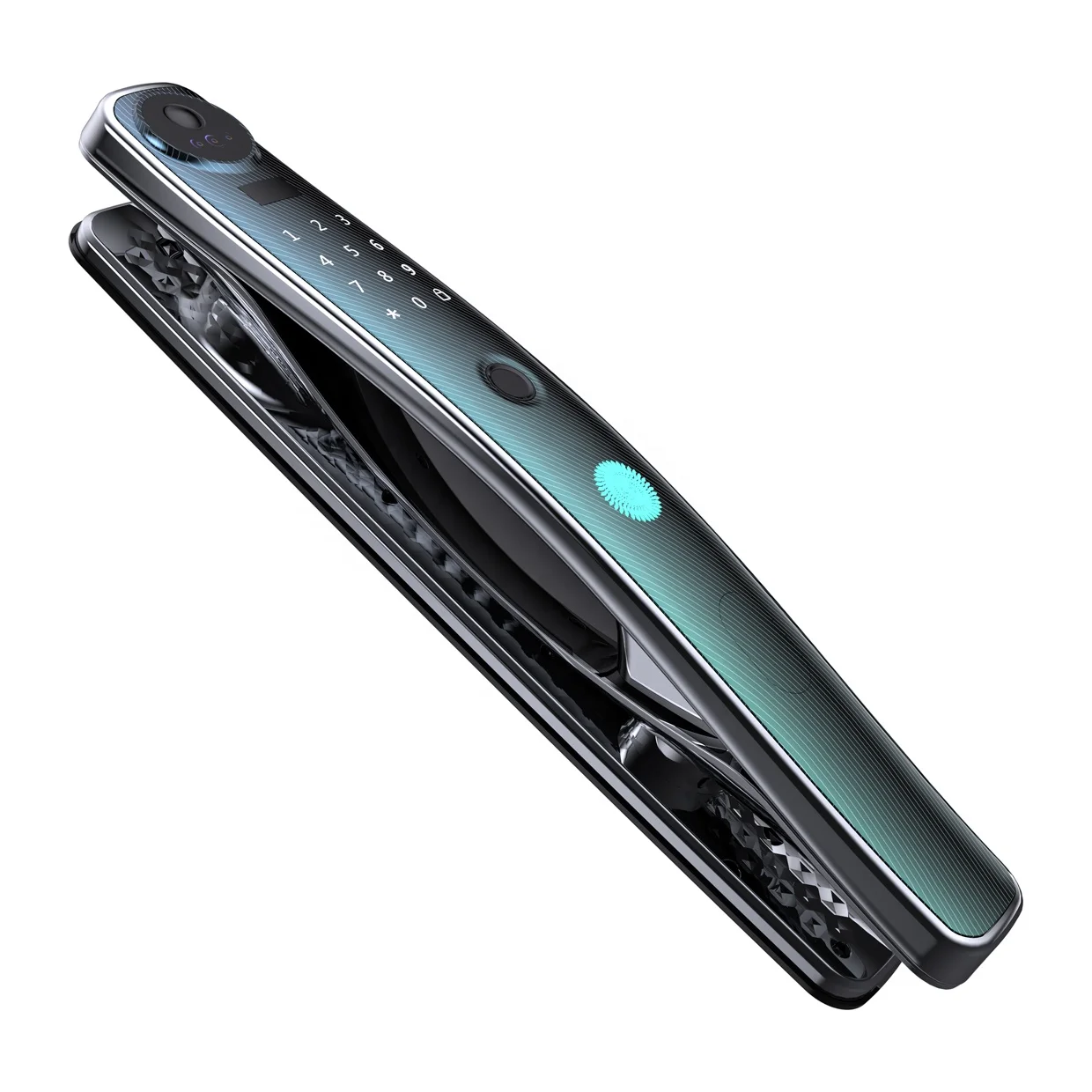 Electronic inteligente combination biometric fingerprint scanner security entrance handle main door lock set smart door lock