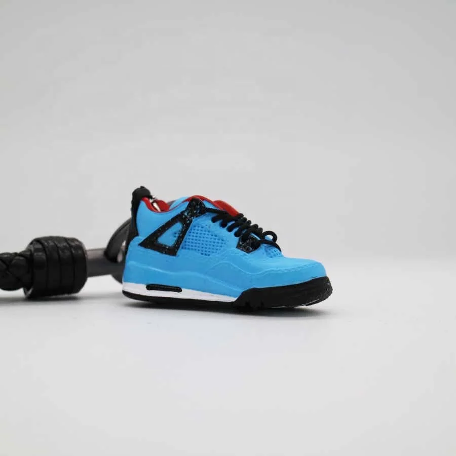 
3D mini sneaker keychain wholesale price with leather strap lanyard 