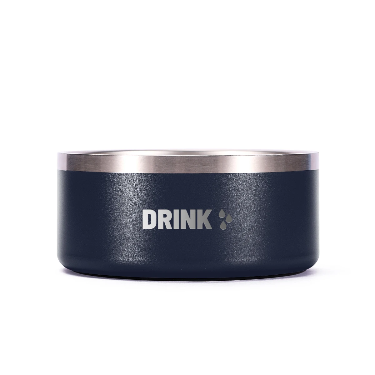 Double wall stainless steel   dog bowl   powder coated  pet bowl  with Non-slip rubber Customized logo   32oz 64oz