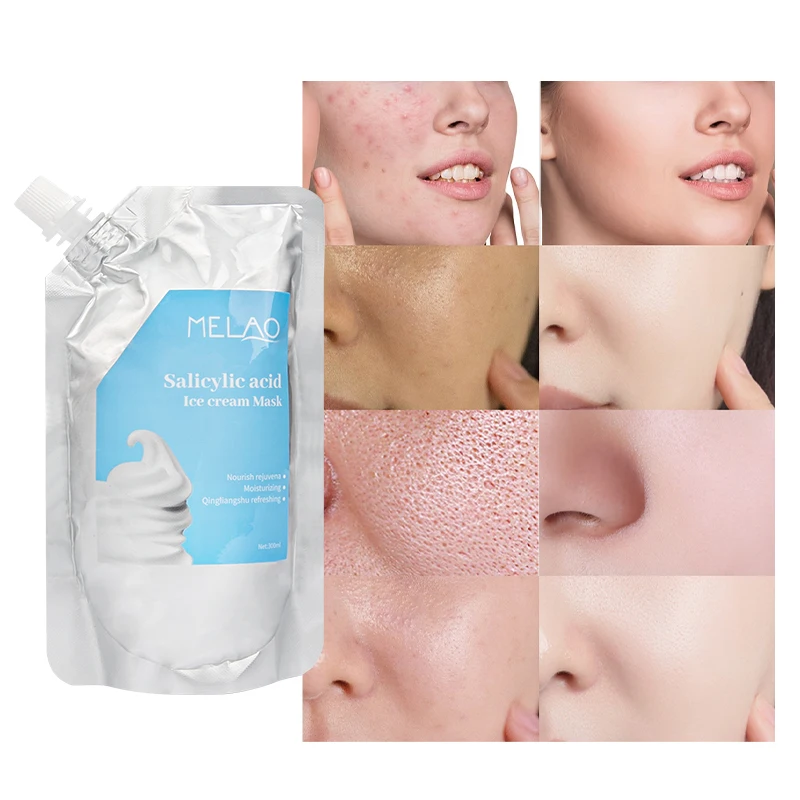 OEM Private Label Face Moisturizing Repairing Salicylic Acid Cleansing Silicon Peel Ice Cream Facial Exfoliant Mask