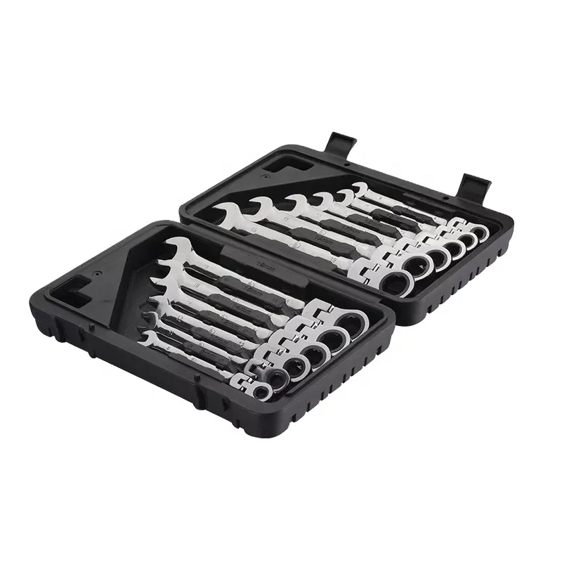 Canpro low price CRV 12PCS auto Repair hand tools flexible head sockets TOOLKIT rachet wrench box set