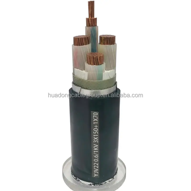 0.6/1 kV PVC Sheath XLPE Insulated 4 Core Power Cable N2XY Cable